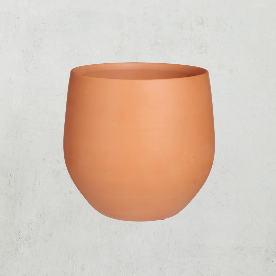 Vue Dakota Ribbed Terracotta Planter Pot 14cm In Raffia